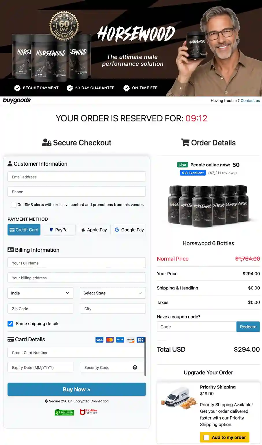 Horsewood Secure Checkout